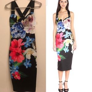 Ted Baker-Alexie Forget Me Not Midi-Dress